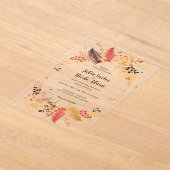 Invitations En Acrylique Fleurs de forêt sauvage Mariage de feuillage de ch (Poser)