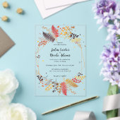 Invitations En Acrylique Fleurs de forêt sauvage Mariage de feuillage de ch (Insitu (Mariage))