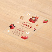 Invitations En Acrylique Fleurs de gâteau Ladybug Bébé Naissance (Poser)