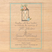 Invitations En Acrylique Fleurs de Lanterne Rustique (Recto)