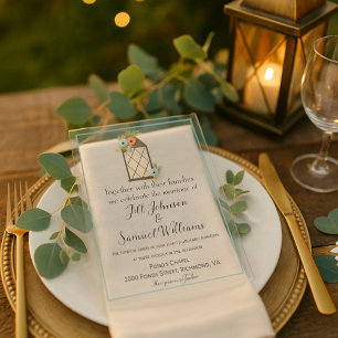 Invitations En Acrylique Fleurs de Lanterne Rustique
