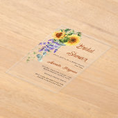 Invitations En Acrylique Fleurs de lavande de tournesol Fête des mariées cl (Poser)