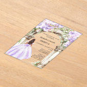 Invitations En Acrylique Fleurs de lavande robe arc clair Sweet 16 (Poser)