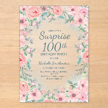 Fleurs de roses aquarelles roses perles 100e anniv
