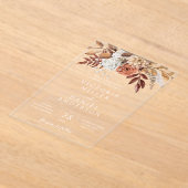 Invitations En Acrylique Fleurs de rouille en terre cuite Boho Mariage de f (Poser)