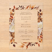Invitations En Acrylique Fleurs de rouille en terre cuite Boho Mariage de f (Recto)