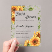 Invitations En Acrylique Fleurs de soleil Fête des mariées claire (In situ (ordinateur de poche))