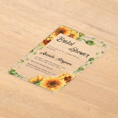 Invitations En Acrylique Fleurs de soleil Fête des mariées claire (Poser)