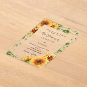 Invitations En Acrylique Fleurs de tournesol clair mariage (Poser)