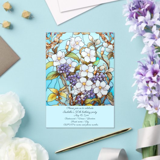 Invitations En Acrylique Fleurs de verre tendues Fête d'anniversaire (Insitu (Mariage))