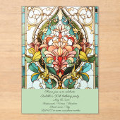 Invitations En Acrylique Fleurs de verre tendues Fête d'anniversaire (Recto)