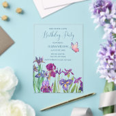 Invitations En Acrylique Fleurs d'Iris 16e fête d'anniversaire (Insitu (Mariage))