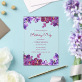 Invitations En Acrylique Fleurs d'orchidées Fête d'anniversaire (Insitu (Mariage))
