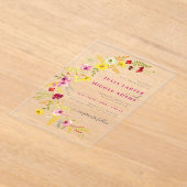 Invitations En Acrylique Fleurs d'orchidées violettes roses Mariage de cour (Poser)