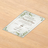 Invitations En Acrylique Fleurs Élégantes - Bohème Rustique Personnalisable (Poser)