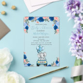 Invitations En Acrylique Fleurs, éléphant porte bébé Shower (Insitu (Mariage))