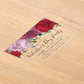Invitations En Acrylique Fleurs florales romantiques Saint Valentin (Poser)