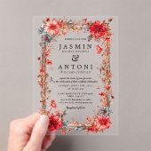 Invitations En Acrylique Fleurs Mariage de feuillage de chute (In situ (ordinateur de poche))