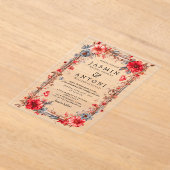 Invitations En Acrylique Fleurs Mariage de feuillage de chute (Poser)
