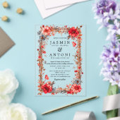 Invitations En Acrylique Fleurs Mariage de feuillage de chute (Insitu (Mariage))