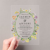 Invitations En Acrylique Fleurs Mariage de feuillage de chute (In situ (ordinateur de poche))