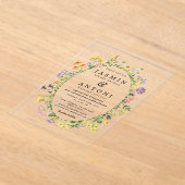 Invitations En Acrylique Fleurs Mariage de feuillage de chute (Poser)