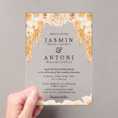 Invitations En Acrylique Fleurs Mariage de feuillage de chute (In situ (ordinateur de poche))