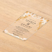 Invitations En Acrylique Fleurs Mariage de feuillage de chute (Poser)