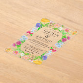 Invitations En Acrylique Fleurs Mariage de feuillage de chute (Poser)