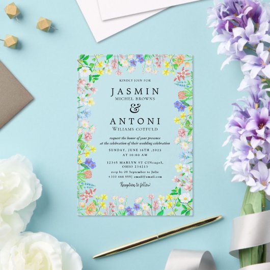 Invitations En Acrylique Fleurs Mariage de feuillage de chute (Insitu (Mariage))
