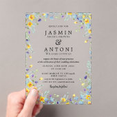 Invitations En Acrylique Fleurs Mariage de feuillage de chute (In situ (ordinateur de poche))