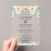 Invitations En Acrylique Fleurs Mariage de feuillage de chute (In situ (ordinateur de poche))