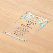 Invitations En Acrylique Fleurs Mariage de feuillage de chute (Poser)