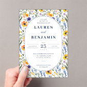 Invitations En Acrylique Fleurs pastel joyeuses (In situ (ordinateur de poche))
