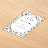 Invitations En Acrylique Fleurs pastel joyeuses (Poser)