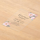 Invitations En Acrylique Fleurs rose pâle Douce Quinceanera Party (Poser)