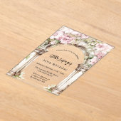 Invitations En Acrylique Fleurs roses arch beige clair anniversaire (Poser)