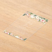 Invitations En Acrylique Fleurs roses, Fleurs blanches, Boho, Baby shower (Poser)