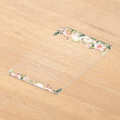 Invitations En Acrylique Fleurs roses, Fleurs blanches, Boho, Sweet 16 (Poser)