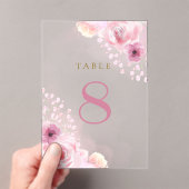 Invitations En Acrylique fleurs roses Nombre de tableaux (In situ (ordinateur de poche))