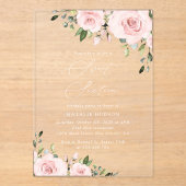 Invitations En Acrylique Fleurs Rouges, Fleurs Roses, Verdure, Doux 16 (Recto)