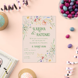 Invitations En Acrylique Fleurs sauvages Whimsy de Bloomin