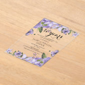 Invitations En Acrylique Fleurs violettes de lavande 50e anniversaire maria (Poser)