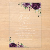 Invitations En Acrylique Fleurs violettes, Fleurs de prunes, Boho, Fête des (Recto)
