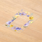 Invitations En Acrylique Fleurs violettes, Fleurs Jaunes, Boho, Anniversair (Poser)