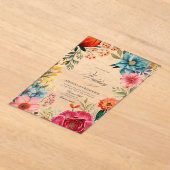 Invitations En Acrylique Fleurs vives Fiesta mexicaine Mariage transparent (Poser)