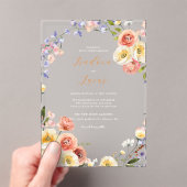 Invitations En Acrylique Flirt Floral Meadow | Mariage d'été (In situ (ordinateur de poche))
