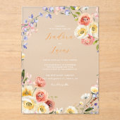 Invitations En Acrylique Flirt Floral Meadow | Mariage d'été (Recto)