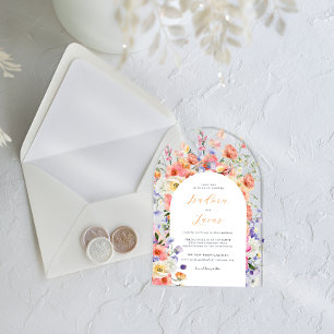 Invitations En Acrylique Flirt Floral Meadow   Mariage d'été