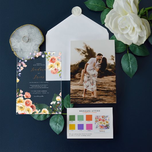 Invitations En Acrylique Flirt Floral Meadow | Mariage d'été